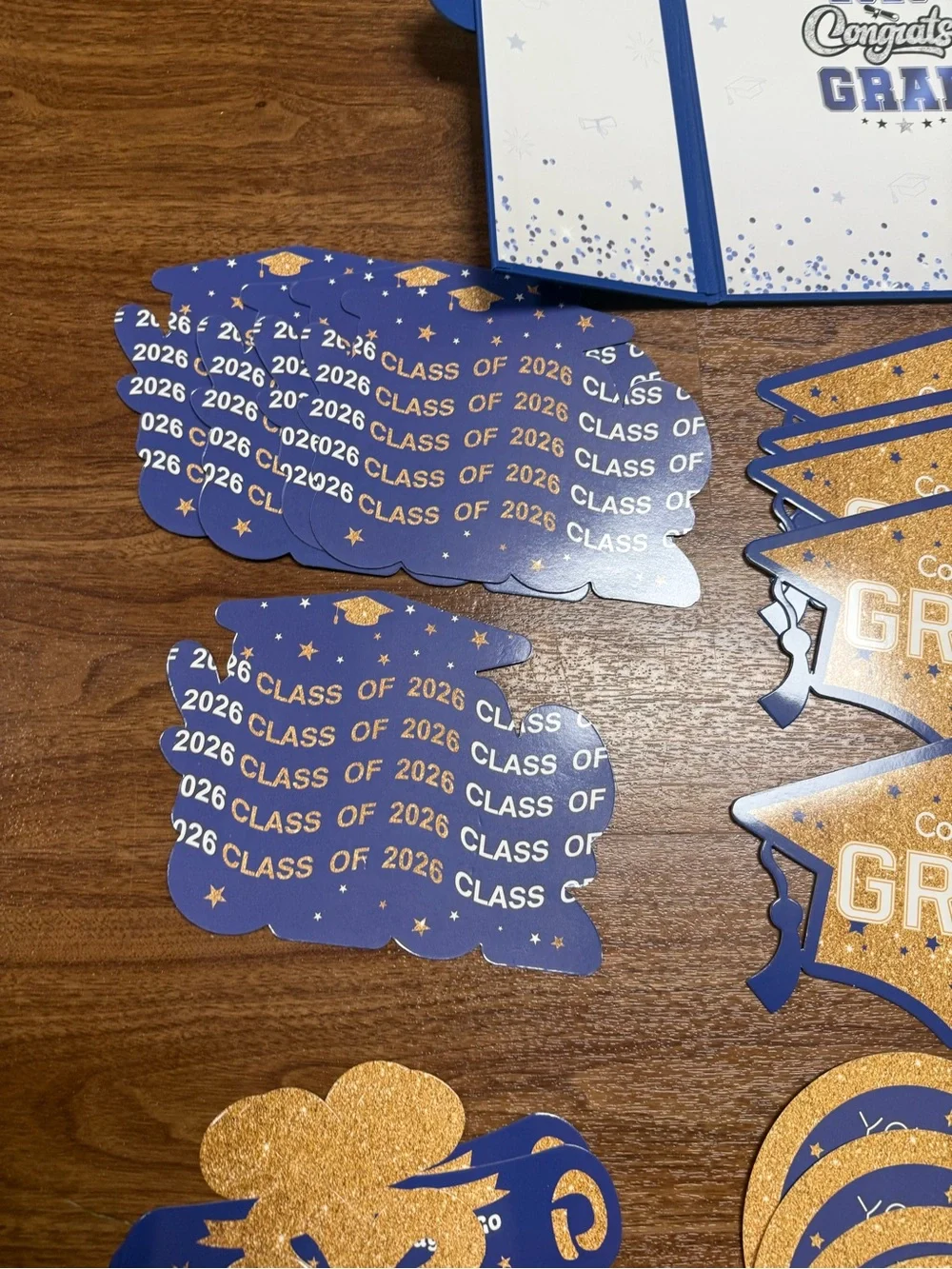 Blue & Gold Graduation Party Kit - Congrats Grad Decorations